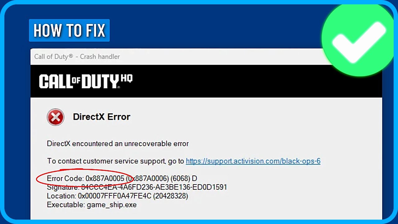 How to Fix Call of Duty Black Ops 6 DirectX Crashing Error Code 0X887A0005