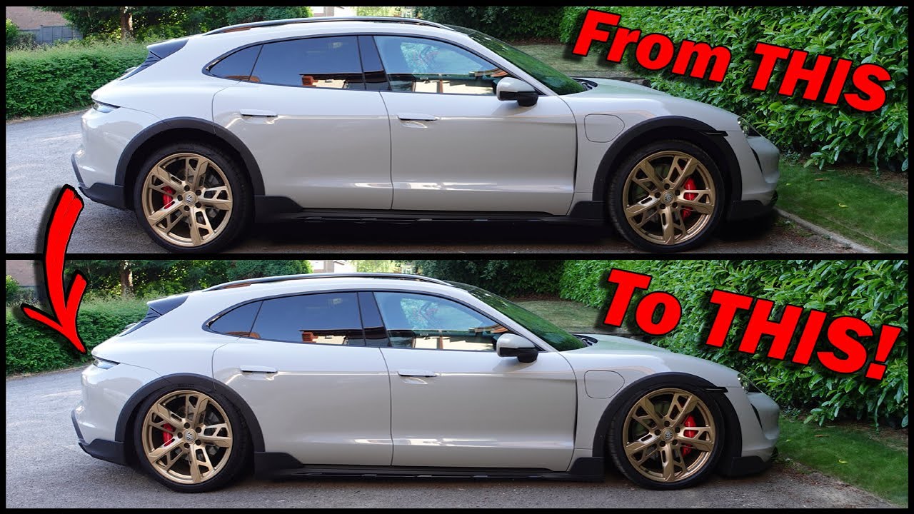 The Porsche gets SLAMMED! (And it only costs £25?!) How to lower your Taycan Cross Turismo 4S
