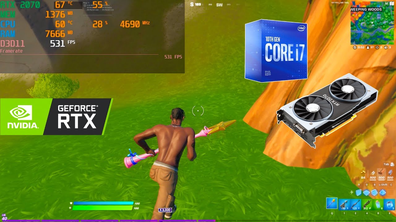 Fortnite Performance Mode Benchmarks | I7 10700K & RTX 2070 (1080p) | Arena & STACKED Scrim