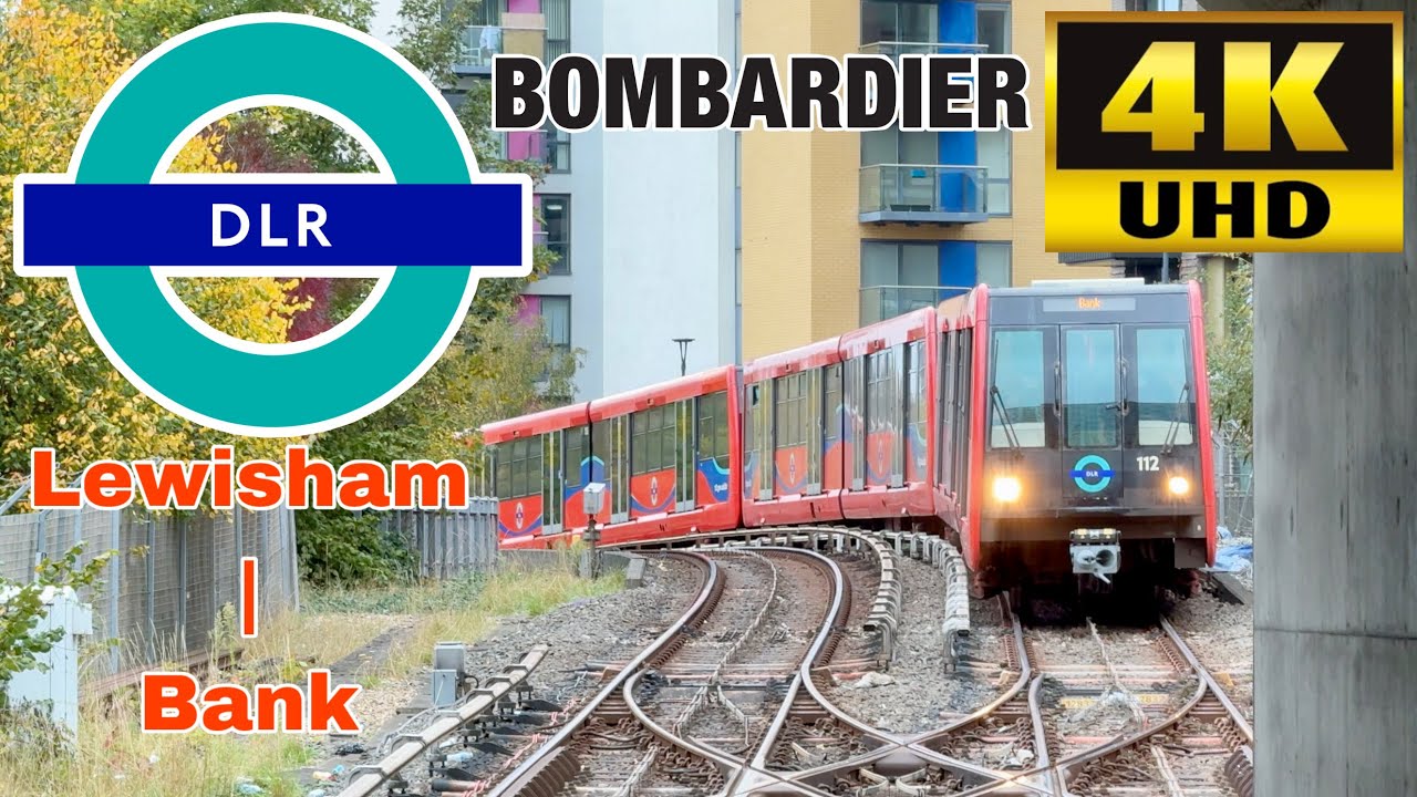 Front cab view full visual London DLR Lewisham to Bank via Canary Wharf Docklands Light Railway