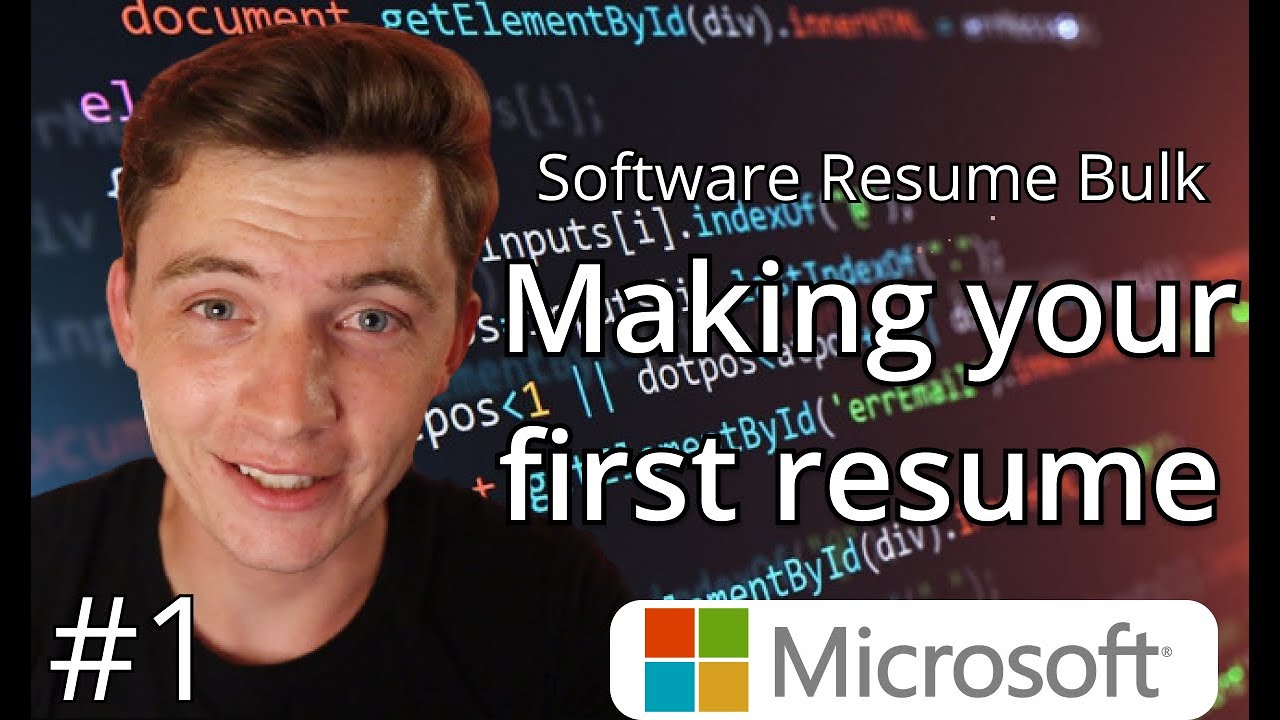 How To Make Your First Resume - 6 Week Software Resume Bulk (/w a Microsoft Engineer)
