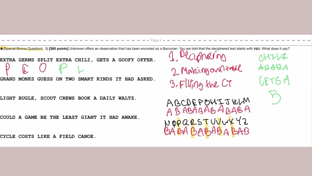 How to Solve a BACONIAN WORDS CIPHER!!