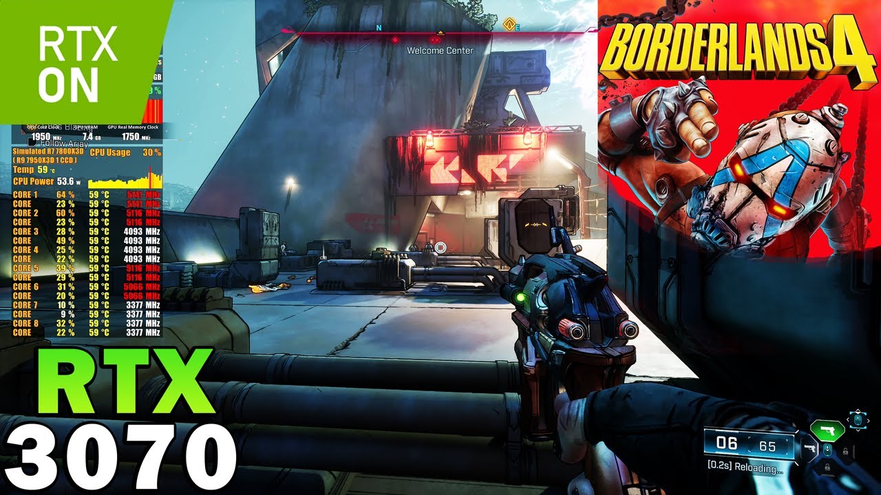 Borderlands 4 | RTX 3070 | Sim. R7 7800X3D | 1440p - 1080p | Very High Settings