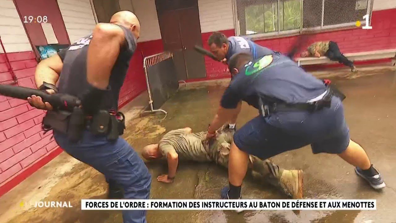 Forces de l'ordre : formation des instructeurs au bâton de défense et aux menottes.