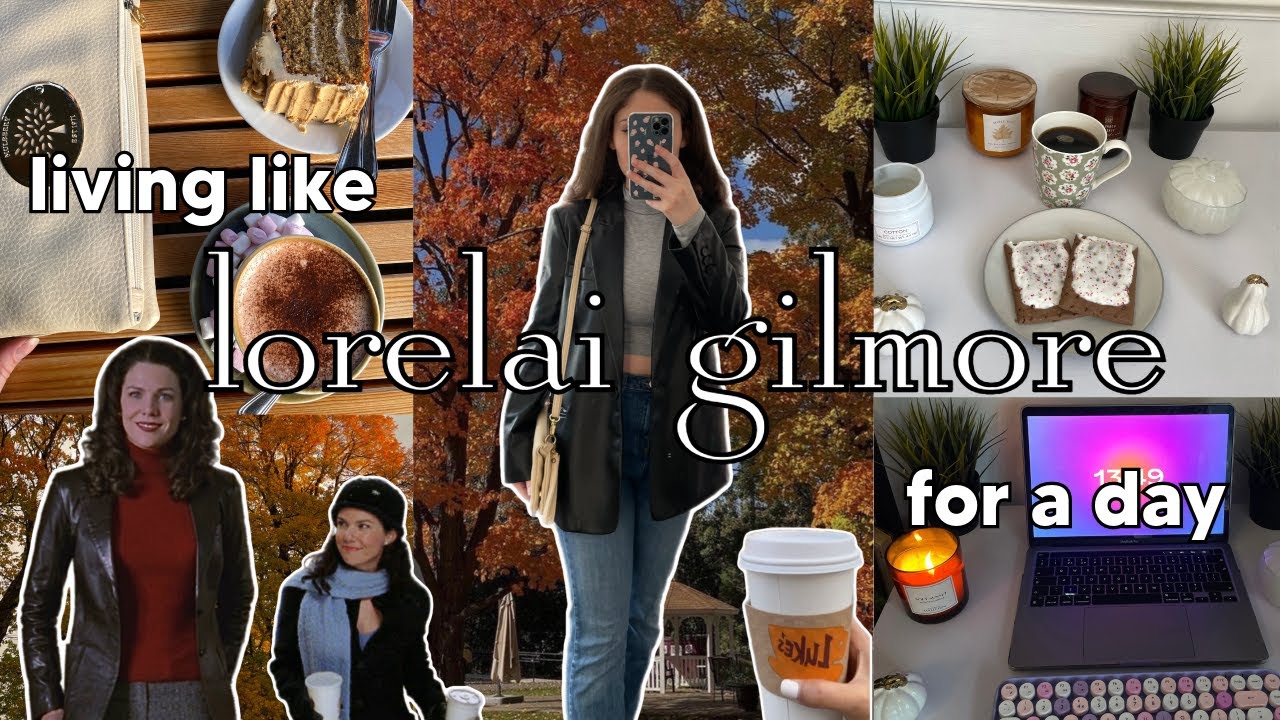 LIVING LIKE LORELAI GILMORE FOR A DAY✨🍁☕️coffee, ootd, productivity, small town aesthetic, cosy fall