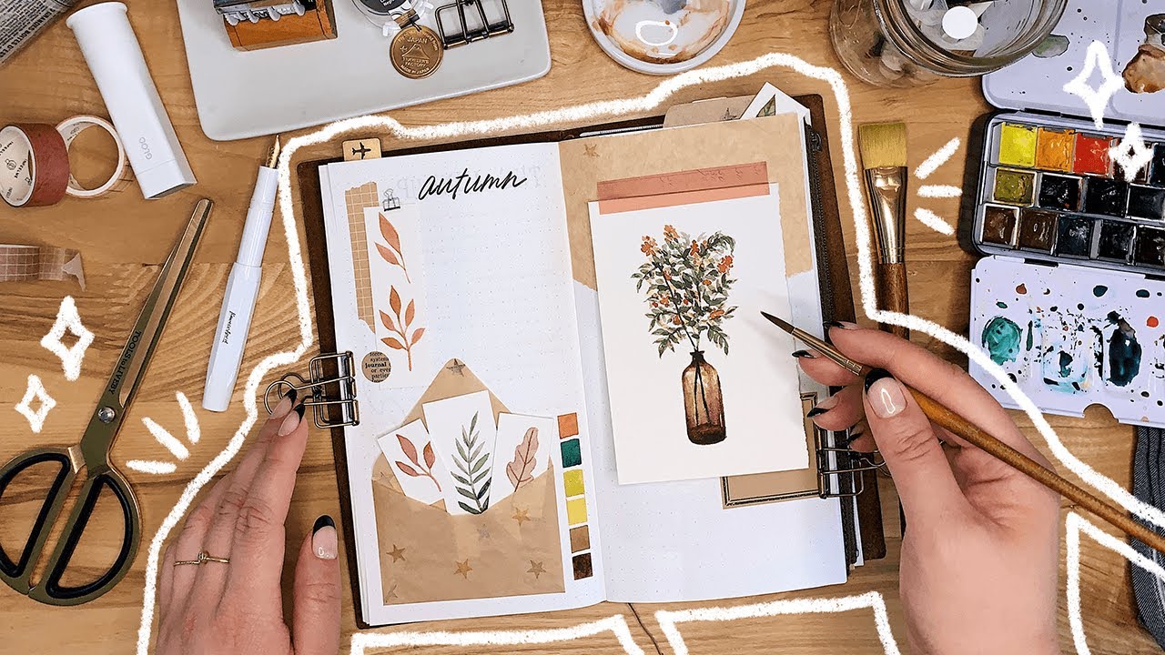 autumn art journal spreads 🍂🍁