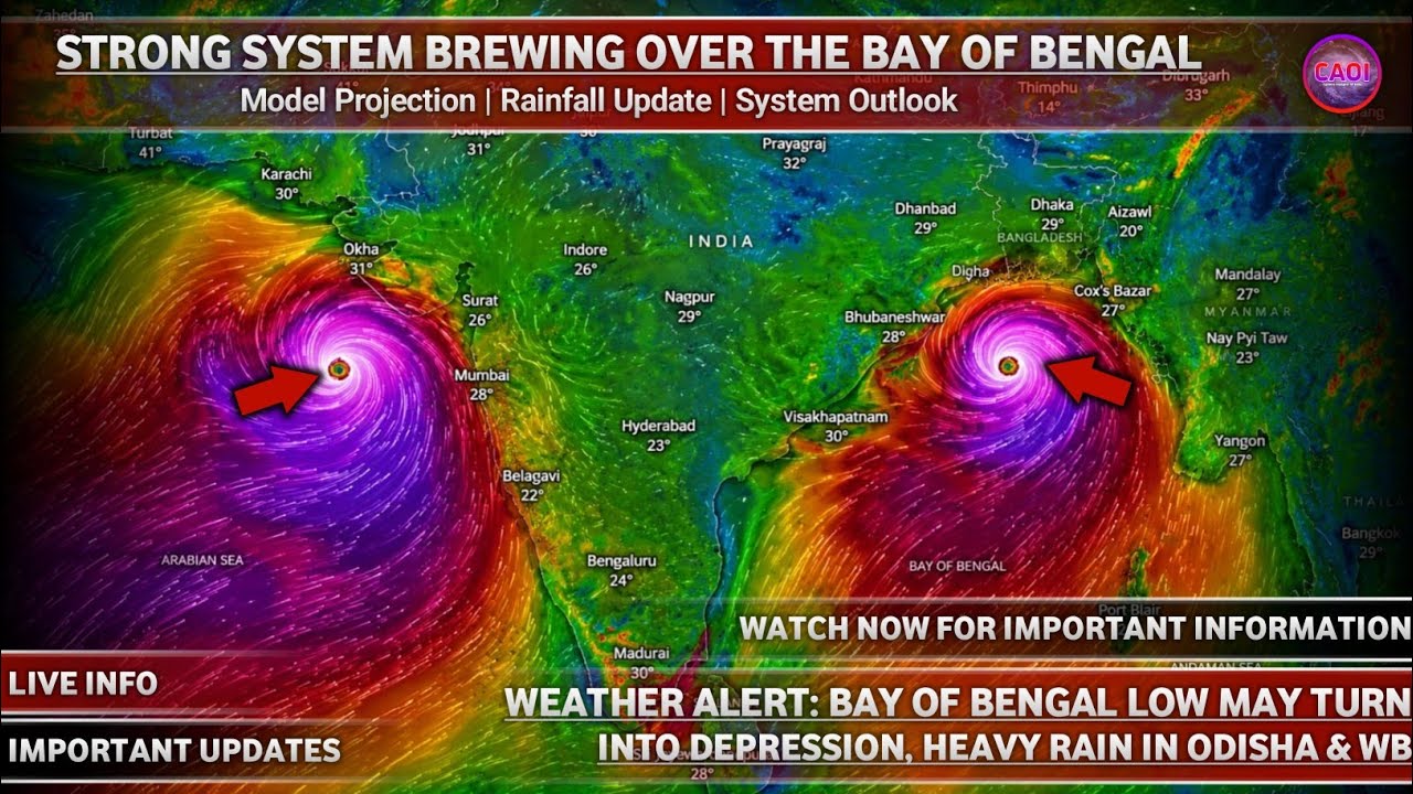 High Alert: Bay Of Bengal Low May Turn Into Depression, Heavy Rain Ahead For Odisha & West Bengal