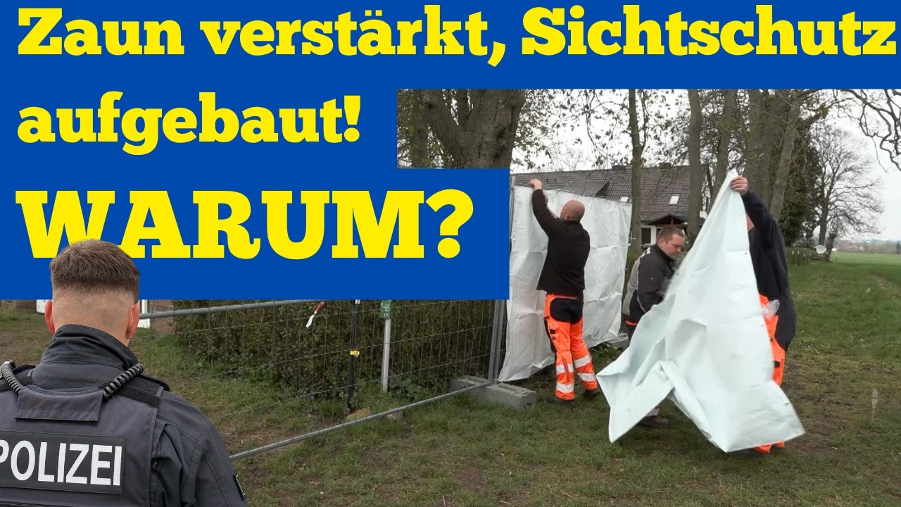 Nach Sturm des abgesperrten Gel&auml;ndes: Zaun verst&auml;rkt, Sichtschutz aufgebaut! WARUM?