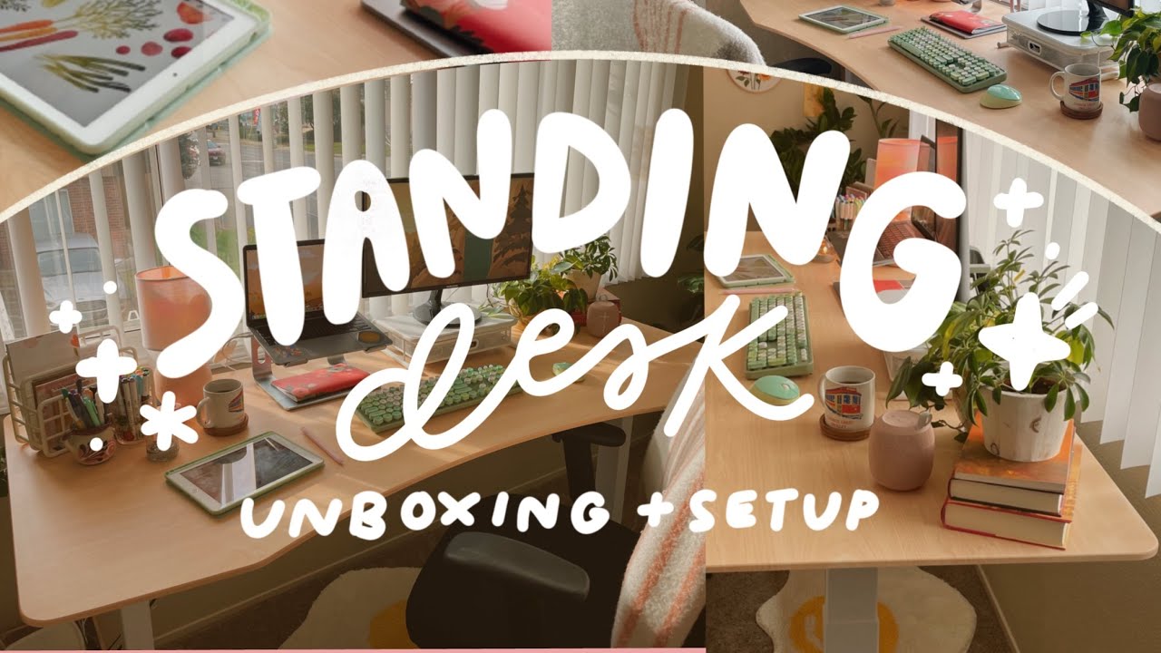 unboxing & setup: standing desk from FinerCrafts ✨ (workspace transformation!)