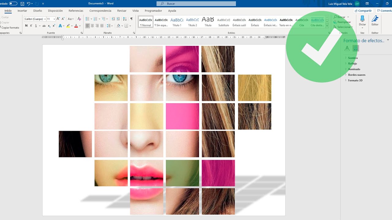 Efecto cuadros de color en fotos con WORD (Cuadro colorido)