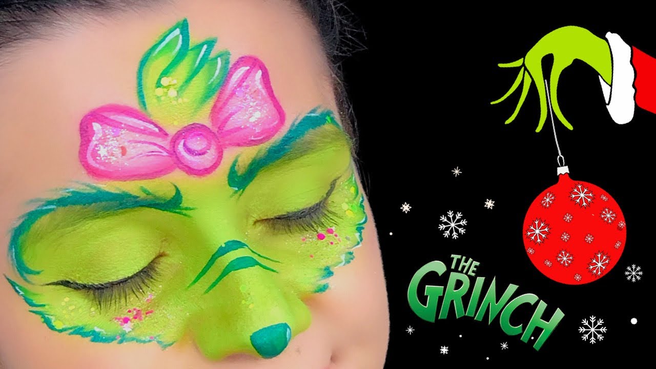 Learn This Adorable GRINCH Face Paint Design in Minutes!