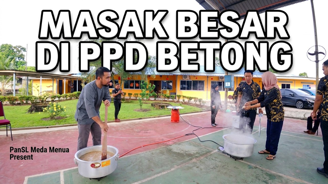 Masak bubur lambuk dan memberi kepada mereka berdekatan di PPD Betong.