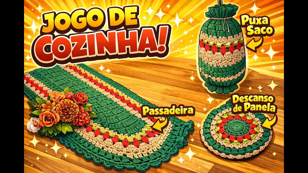 Jogo de Cozinha em Crochê que TODO MUNDO quer #crochet #cozinha
