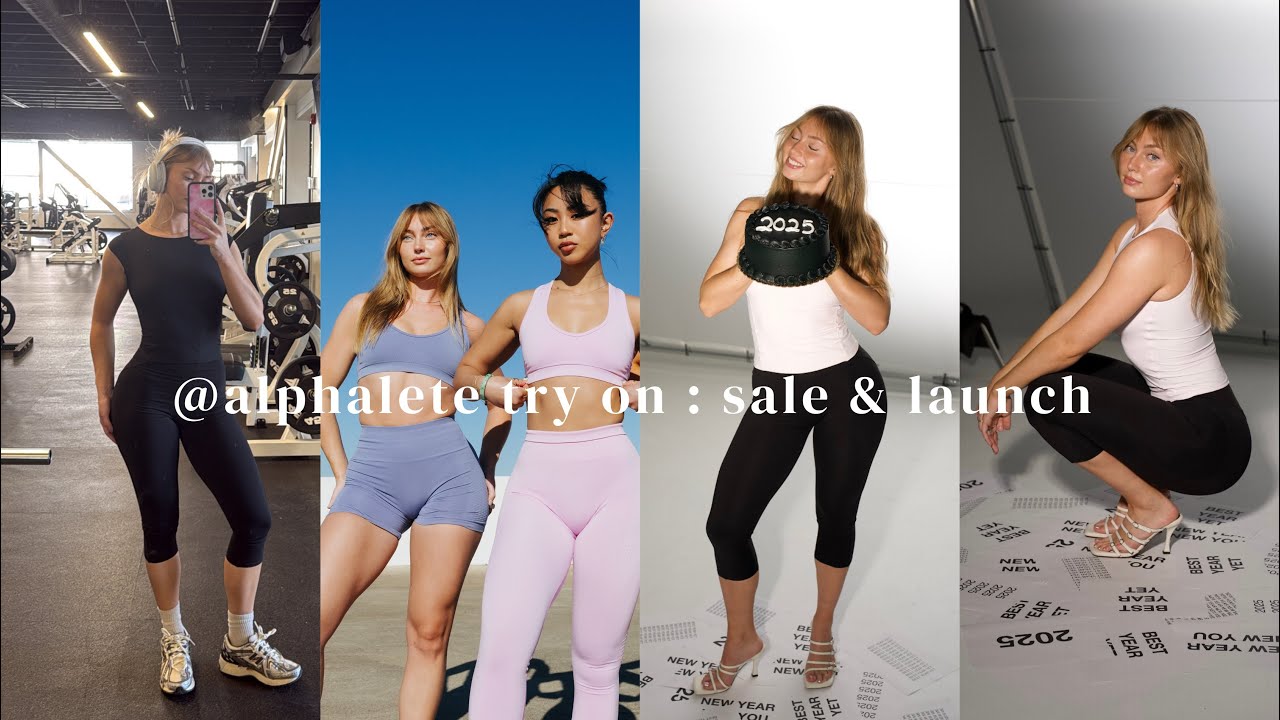 ALPHALETE BIRTHDAY SALE + LAUNCH TRY ON : capris, fold-over flares, pilates princess!!   #tryon