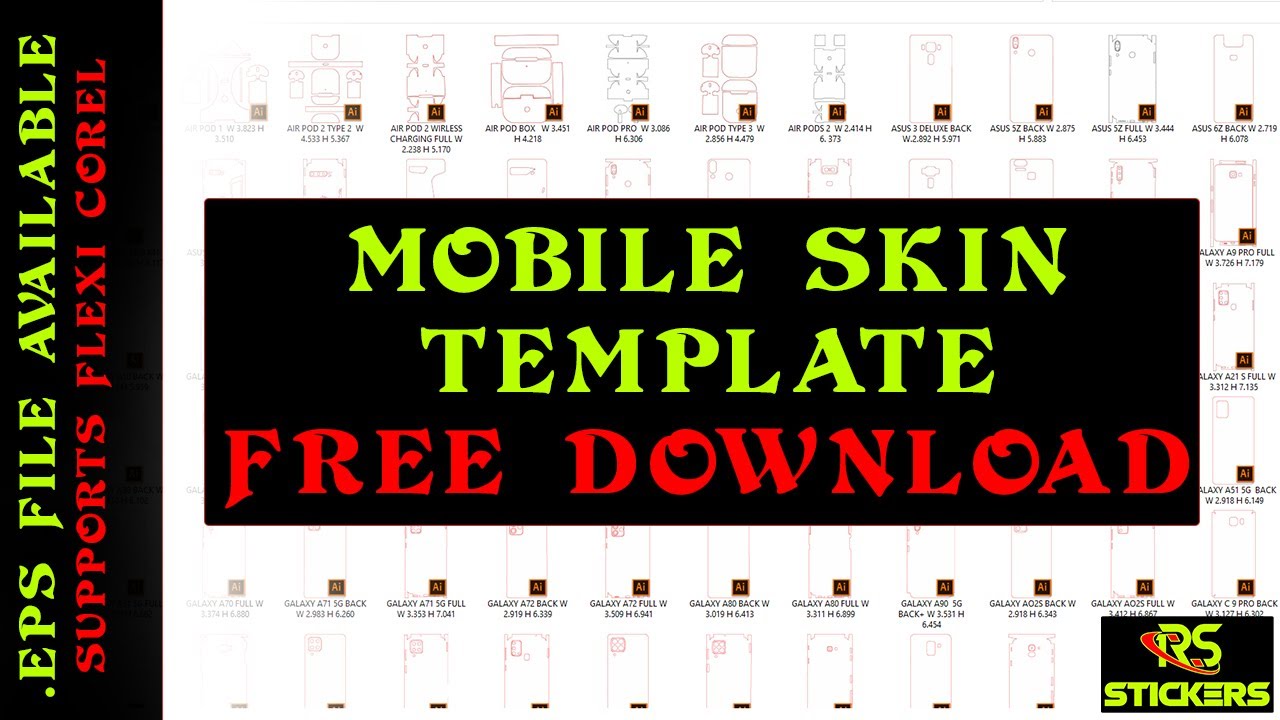 Mobile Skin Template | FREE DOWNLOAD | RS STICKERS