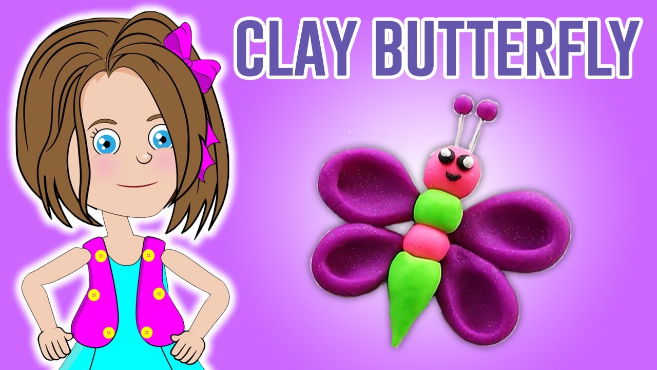 How To Make Butterfly With Clay | Clay Toys Making For Kids | DIY Cute Butterfly Clay Modeling Craft
