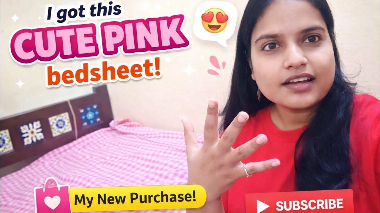 Finally got this cute pink bedsheet 🫰🥰 