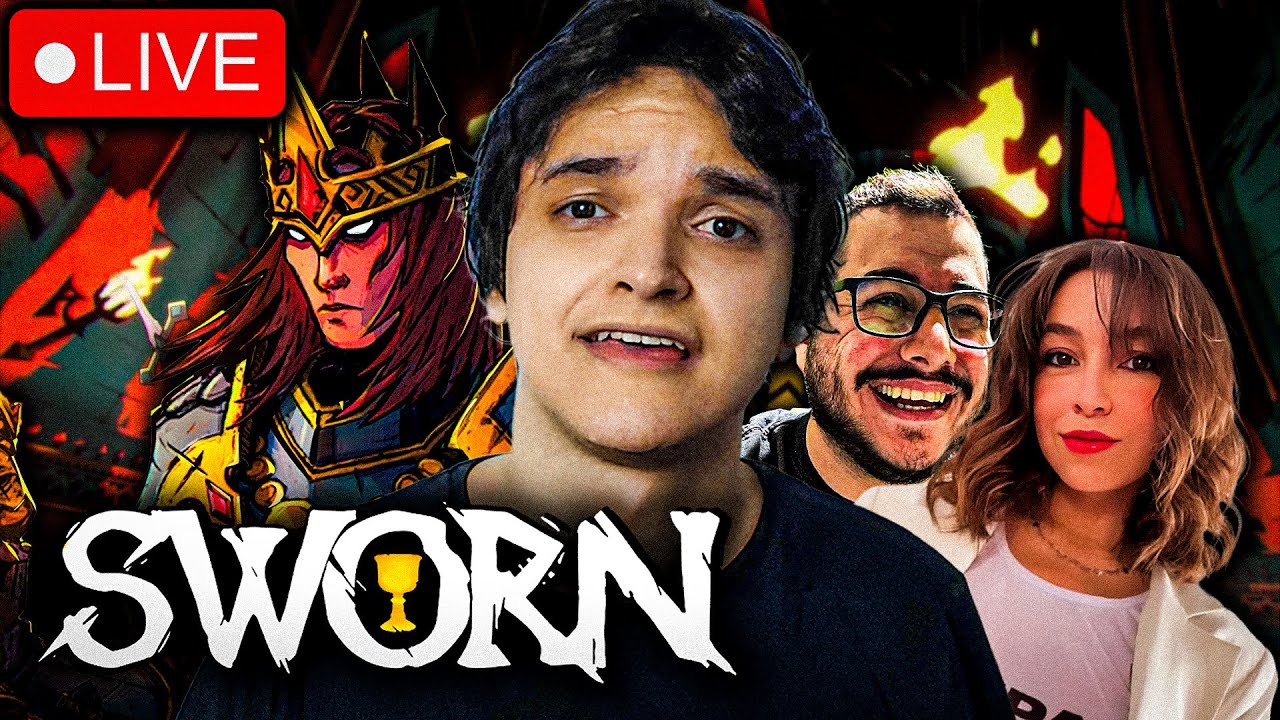 Primeira Vez Jogando SWORN, o HADES COOP com meus amigões AO VIVO!