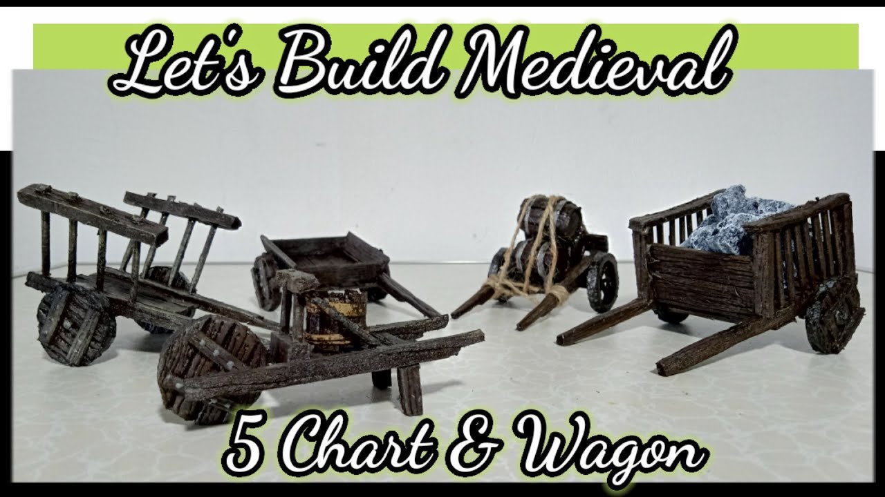 Миниатюрная средневековая деревянная тележка и повозка |Wargaming Terrain