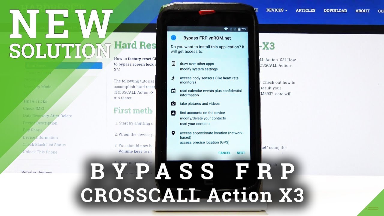 How to Bypass Google Protection in CROSSCALL Action X3  - Skip Factory Reset Protection