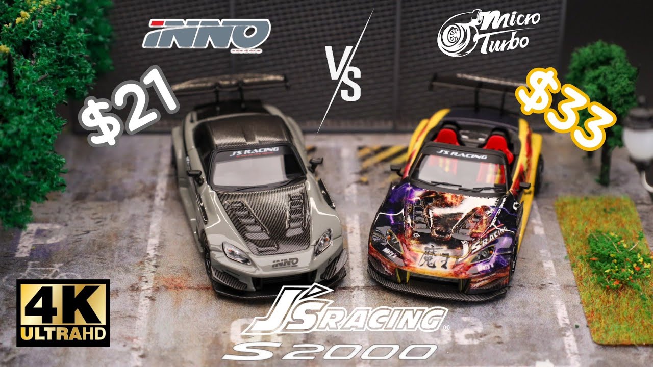 Inno64 против Microturbo 1:64 — J's Racing x Honda S2000 l Cinema Shot 4K Die-cast