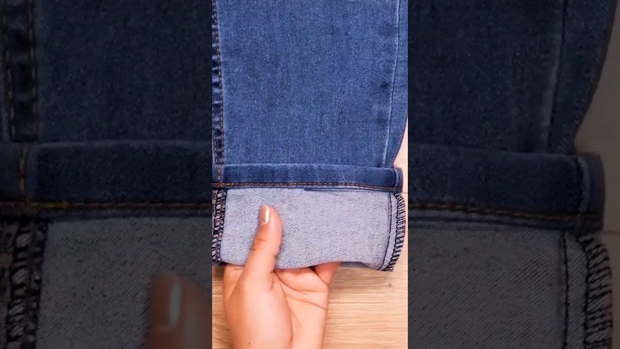 Como fazer a BARRA DE CAL&Ccedil;A JEANS sem cortar ✂️