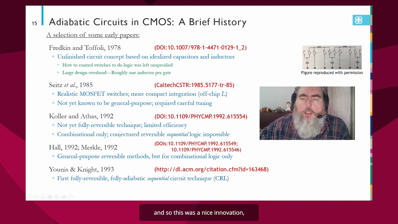 Michael P. Frank: Device & Circuit Technologies for Reversible Computing–An Introduction