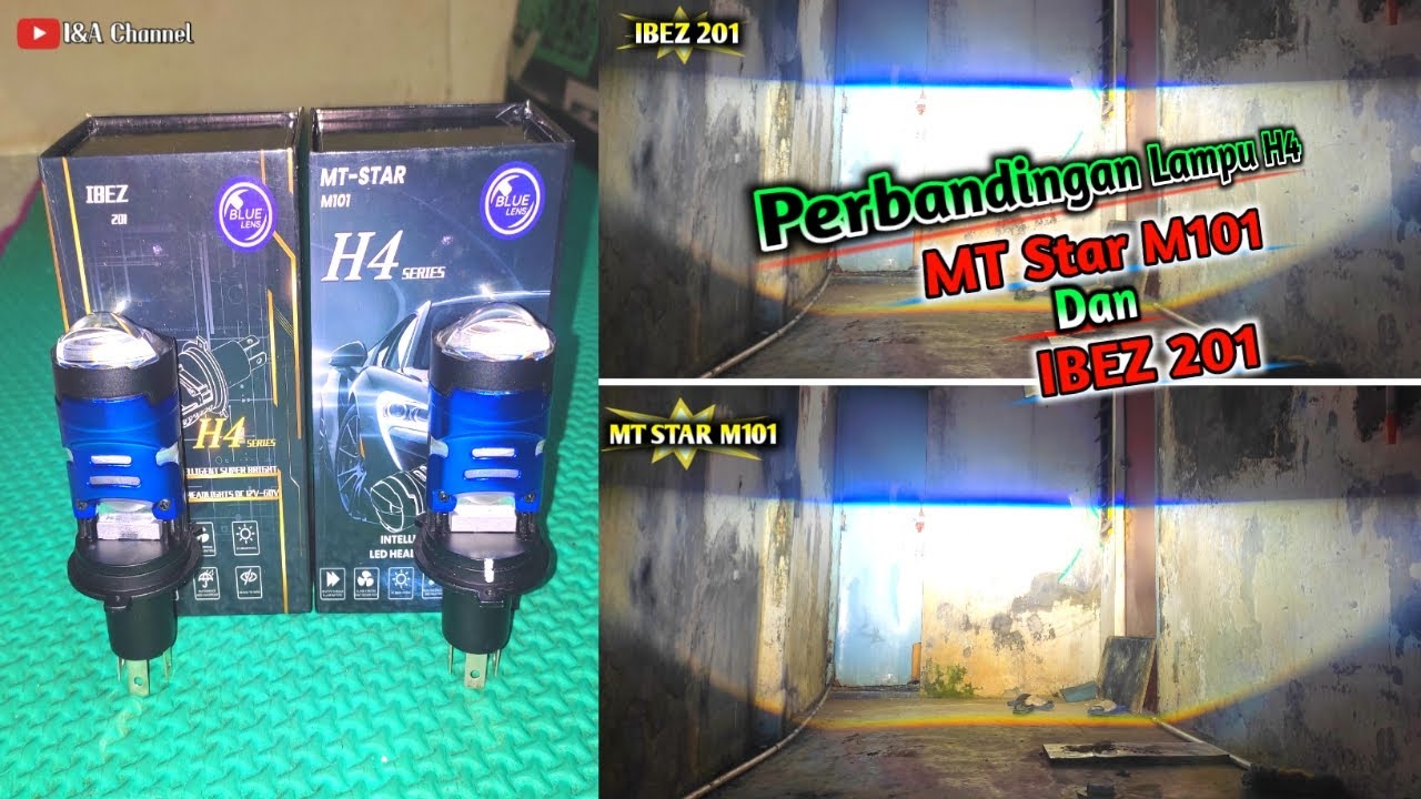 Perbandingan Lampu H4 MT star M101 dan IBEZ 201
