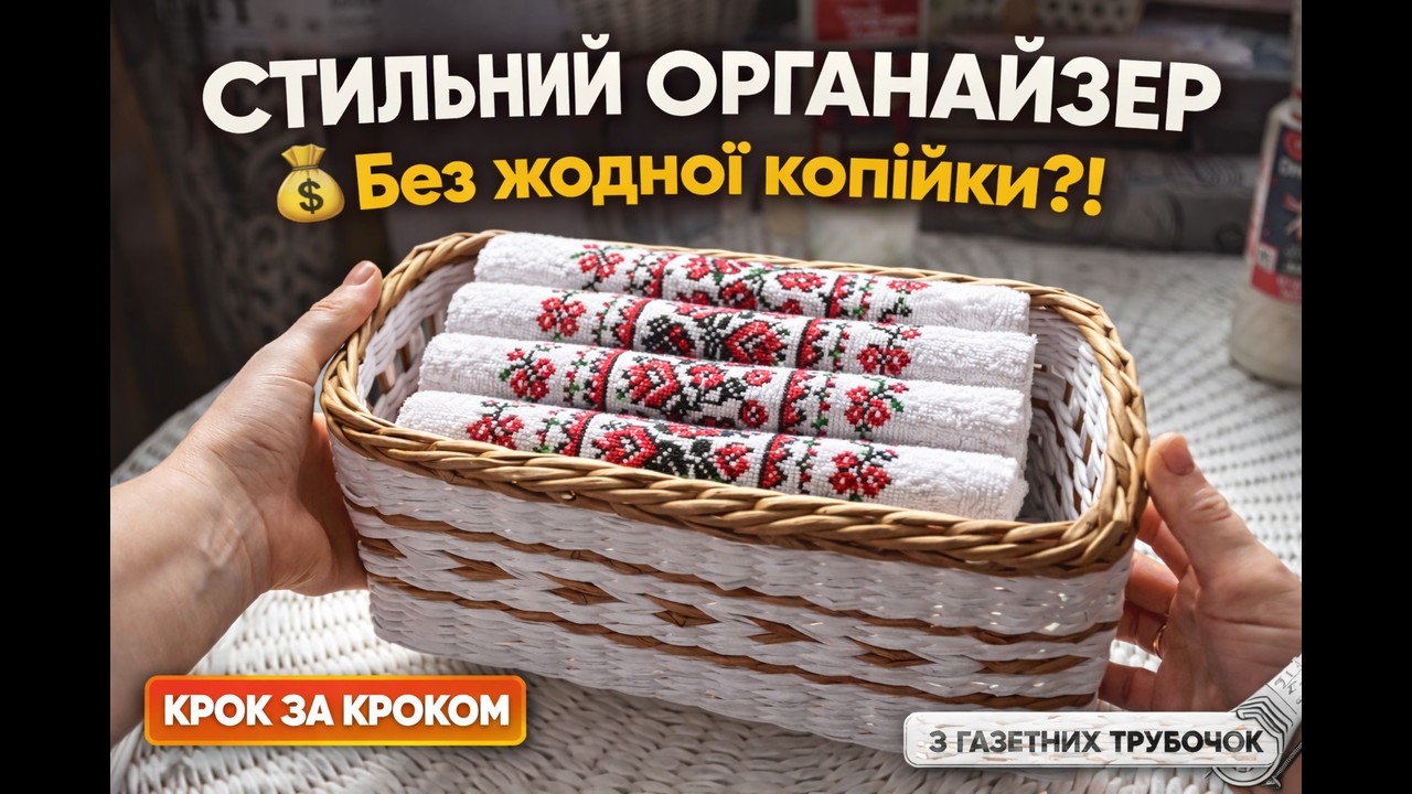 Стильно. Практично. Безкоштовно! 💰 Квадратний органайзер з газетних трубочок своїми руками