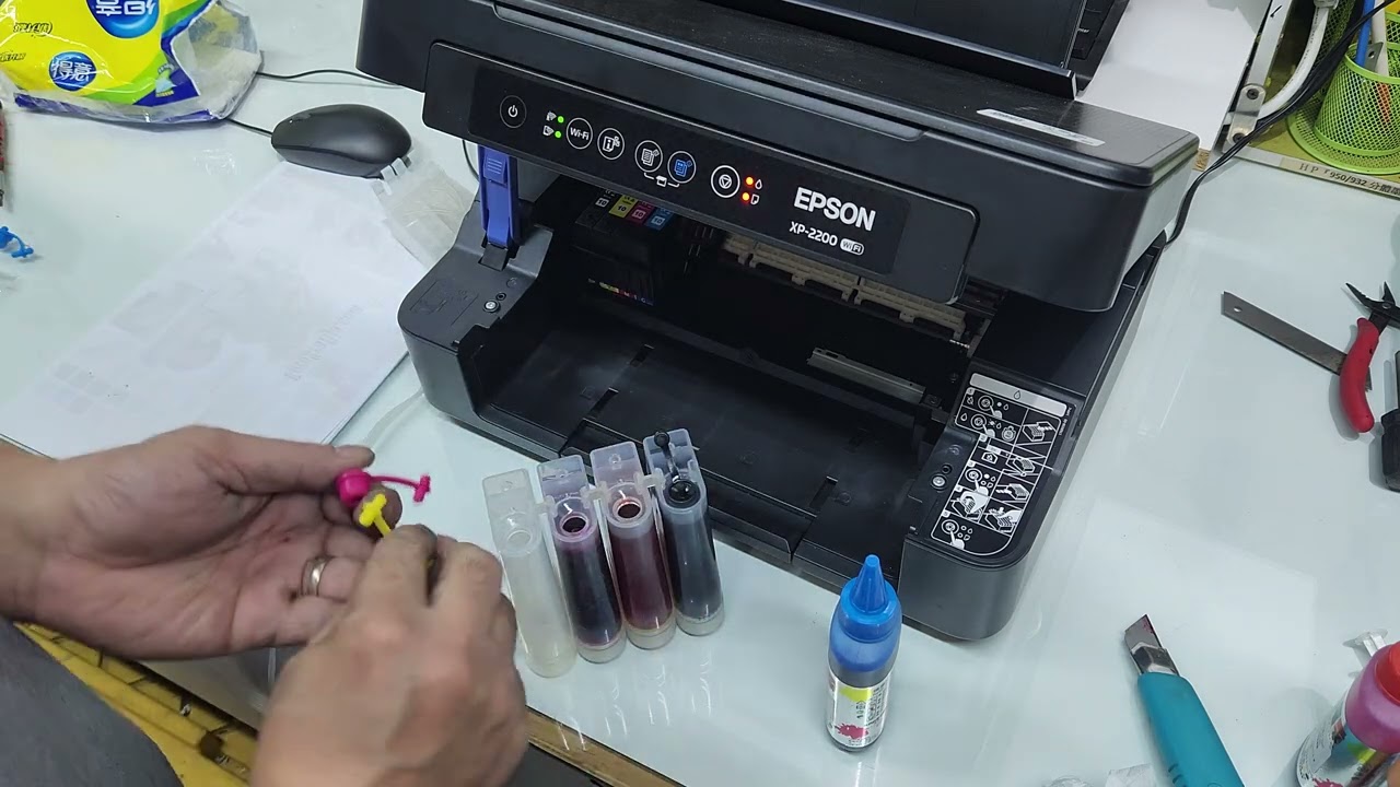 【改裝紀錄】EPSON XP 2200 連續供墨系統改裝過程記錄 使用極光染料墨水 免晶片刷機改裝 20241204