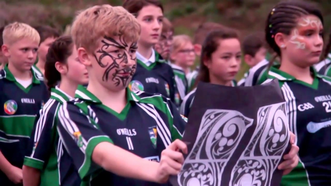 Haka performed for the All Blacks by Irish Primary school children before their game against Ireland
