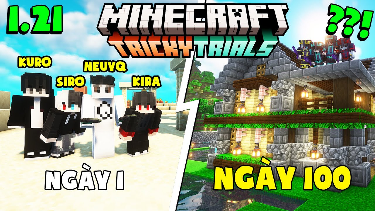 KiraMC Tóm Tắt 100 Ngày Minecraft 1.21 Sinh Tồn Cùng Bạn Thân Và Youtuber Siêu Báo !!
