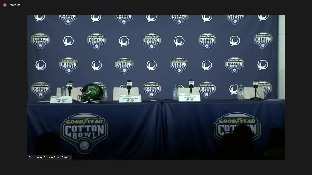 Tulane's Willie Fritz and players after 46-45 Cotton Bowl win over USC