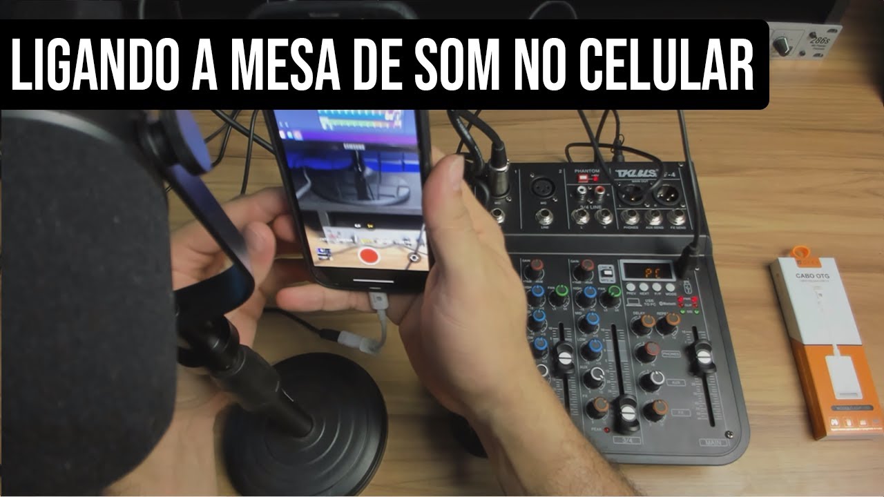 COMO LIGAR A MESA DE SOM NO CELULAR. Mesinha de Som e Interface de Áudio TKL F4 (Parte 03)