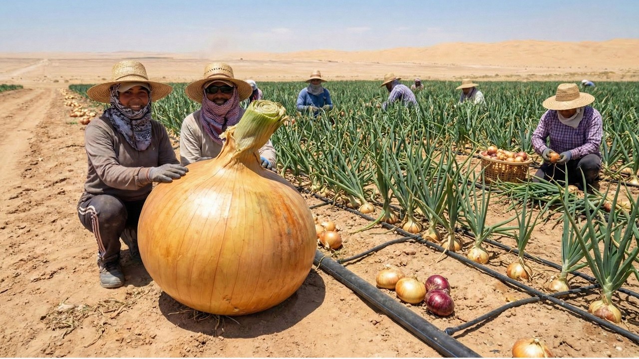 Cultivan cebollas en el desierto  los resultados son asombrosos