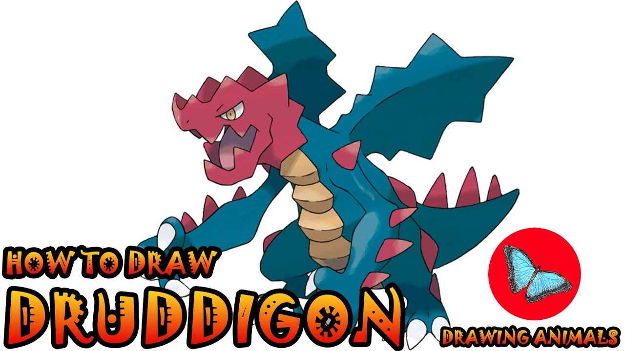 How To Draw Druddigon Pokemon | Drawing Animals