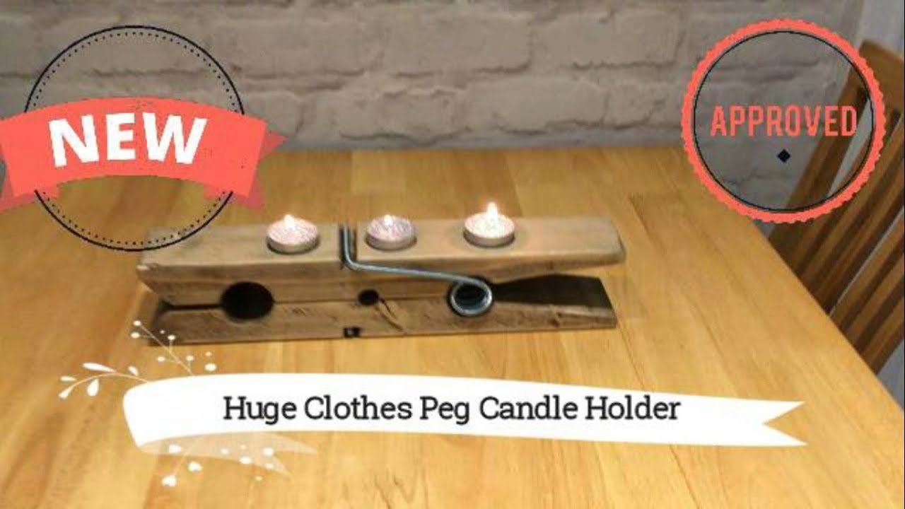 How to Make a Huge Clothes peg Clothespin Tealight Candle holder