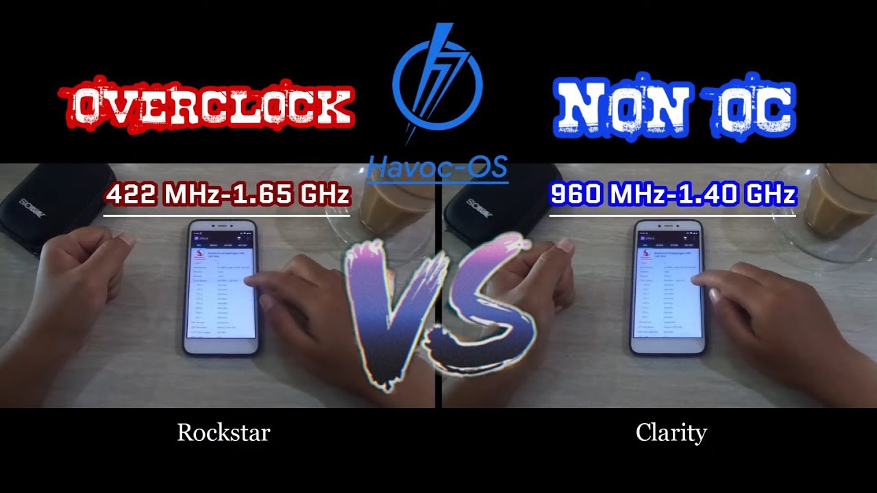 Speed test Custom Kernel Overclock rockstar vs clarity in Havoc Os redmi 4x santoni