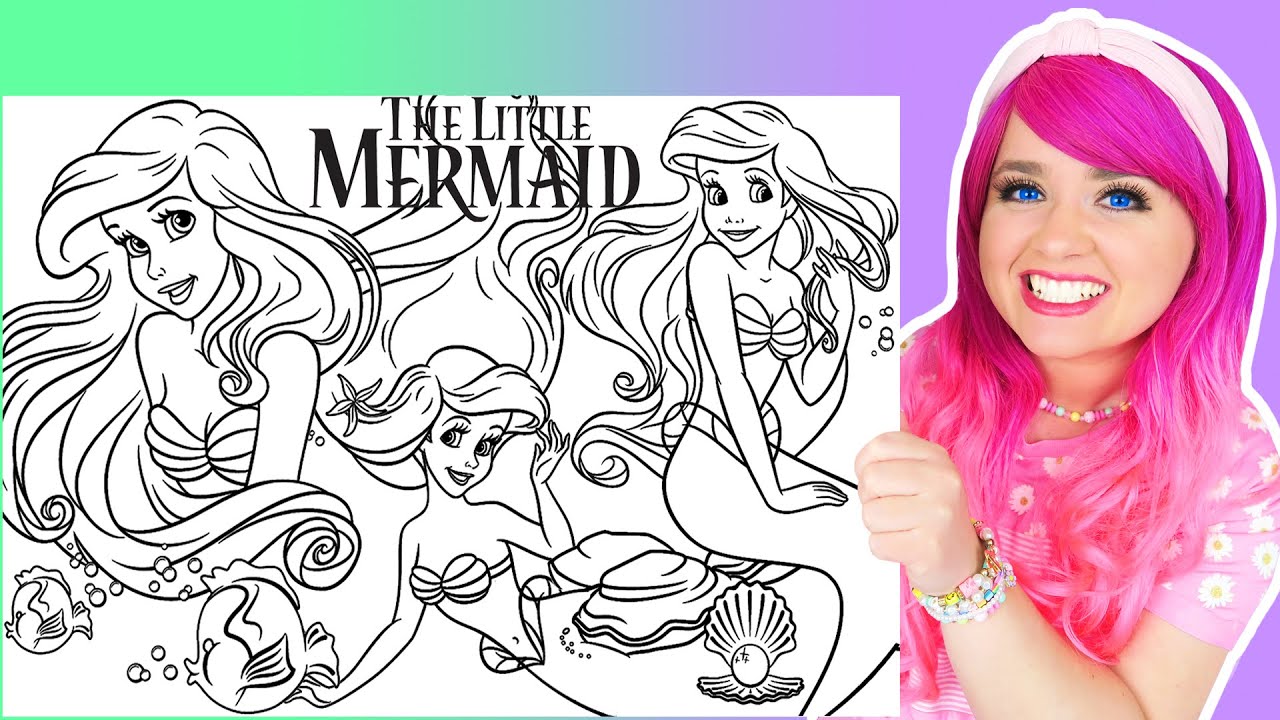 Coloring Ariel The Little Mermaid Disney GIANT Coloring Pages | Crayola Crayons