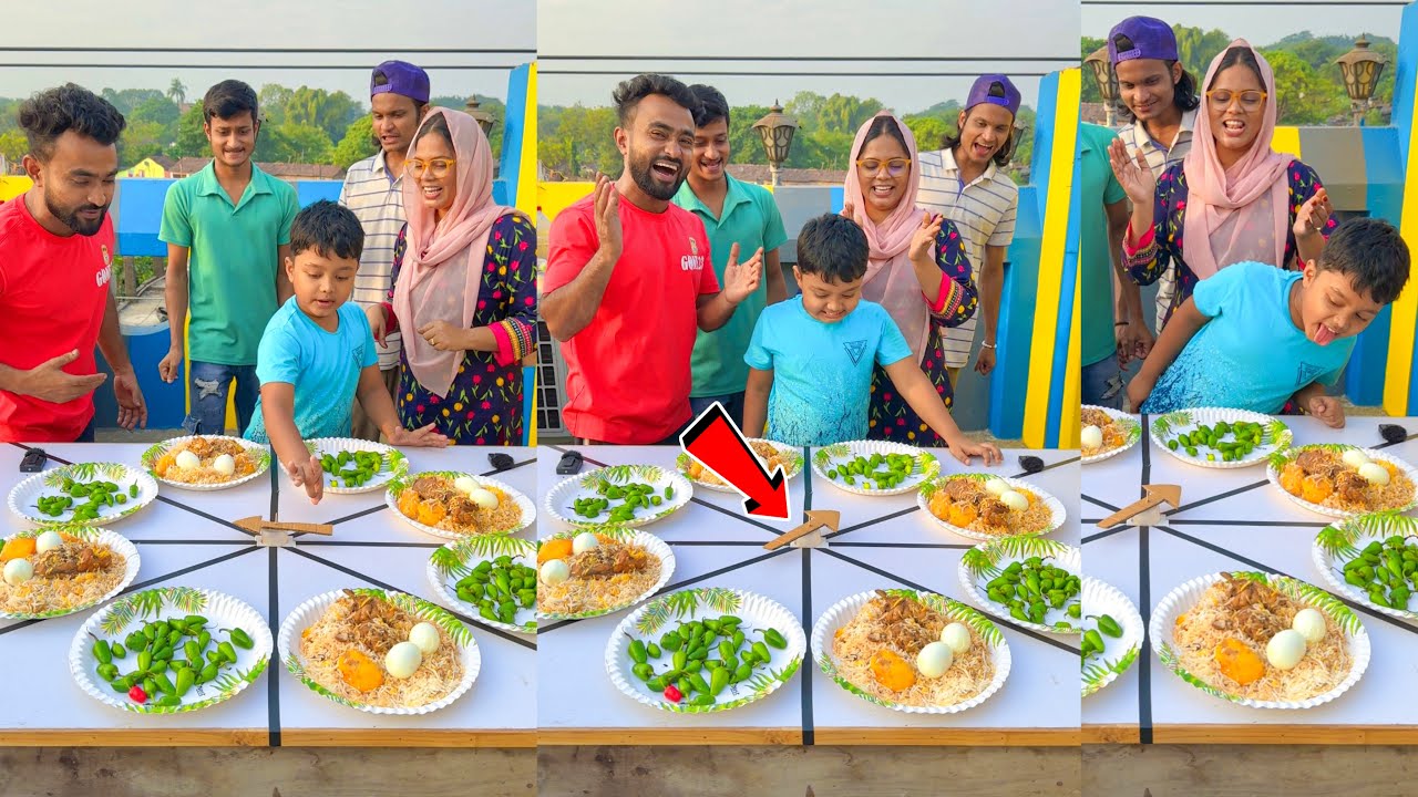 বিরিয়ানি Or কাঁচা লঙ্কা । Biryani Or Green Chilli Spin Challenge