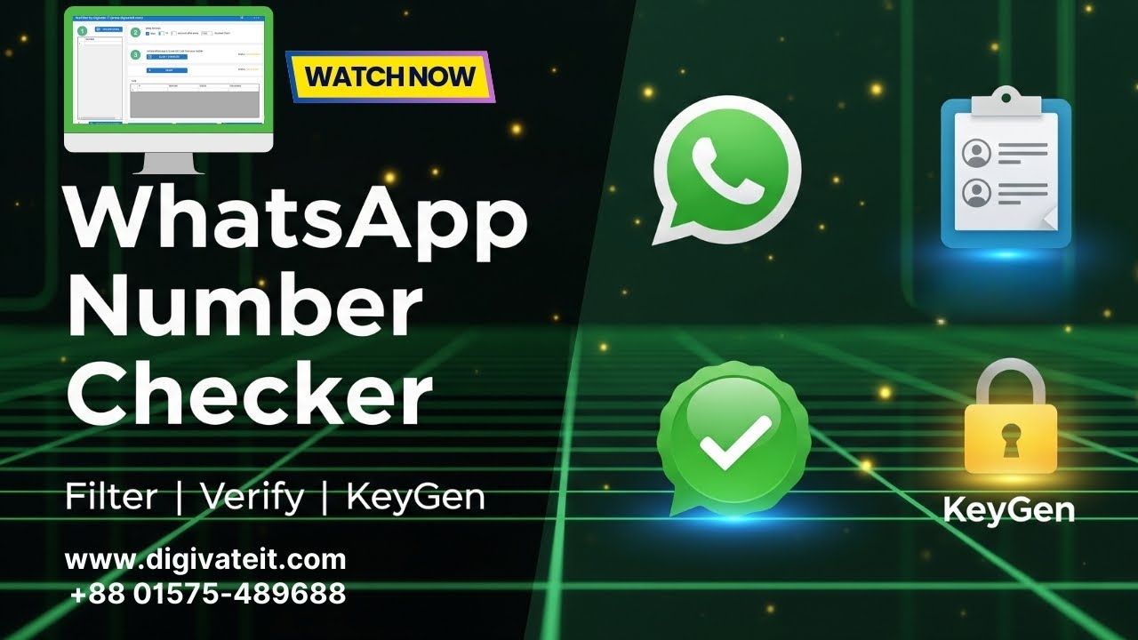 WhatsApp Number Checker & Filter Software | Bulk WA Verifier Tool + KeyGen (Full Tutorial Bangla)