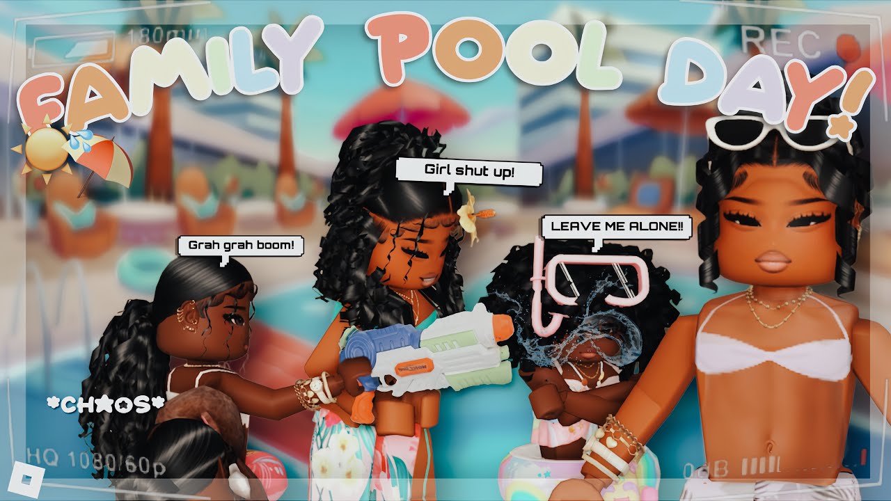 FAMILY SUMMER POOL DAY!! | *chaotic!!* | Bloxburg Family Rolplay *Roblox Roleplay*