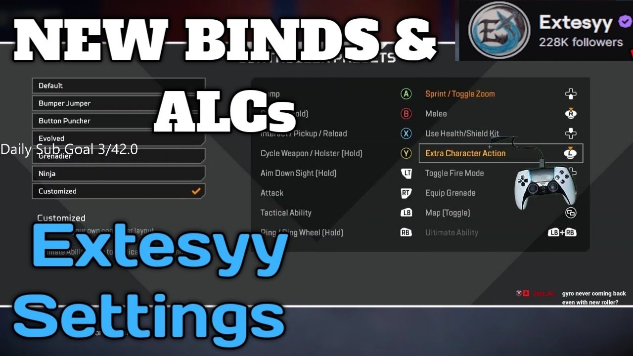 Extesyy Shows his NEW Controller Binds Settings & ALCs | Season 24 Apex
