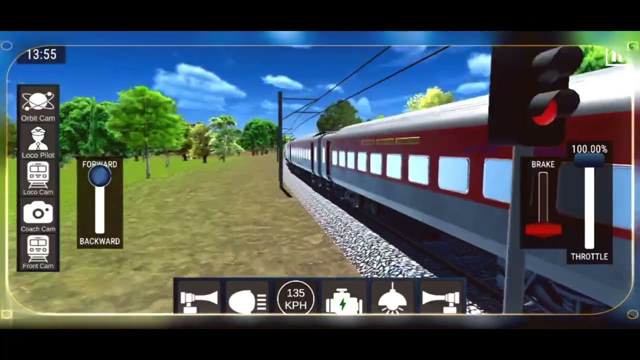 Долгая поездка на поезде Rajdhani Express из Лудхианы в Чандигарх в игре Train Sim India |