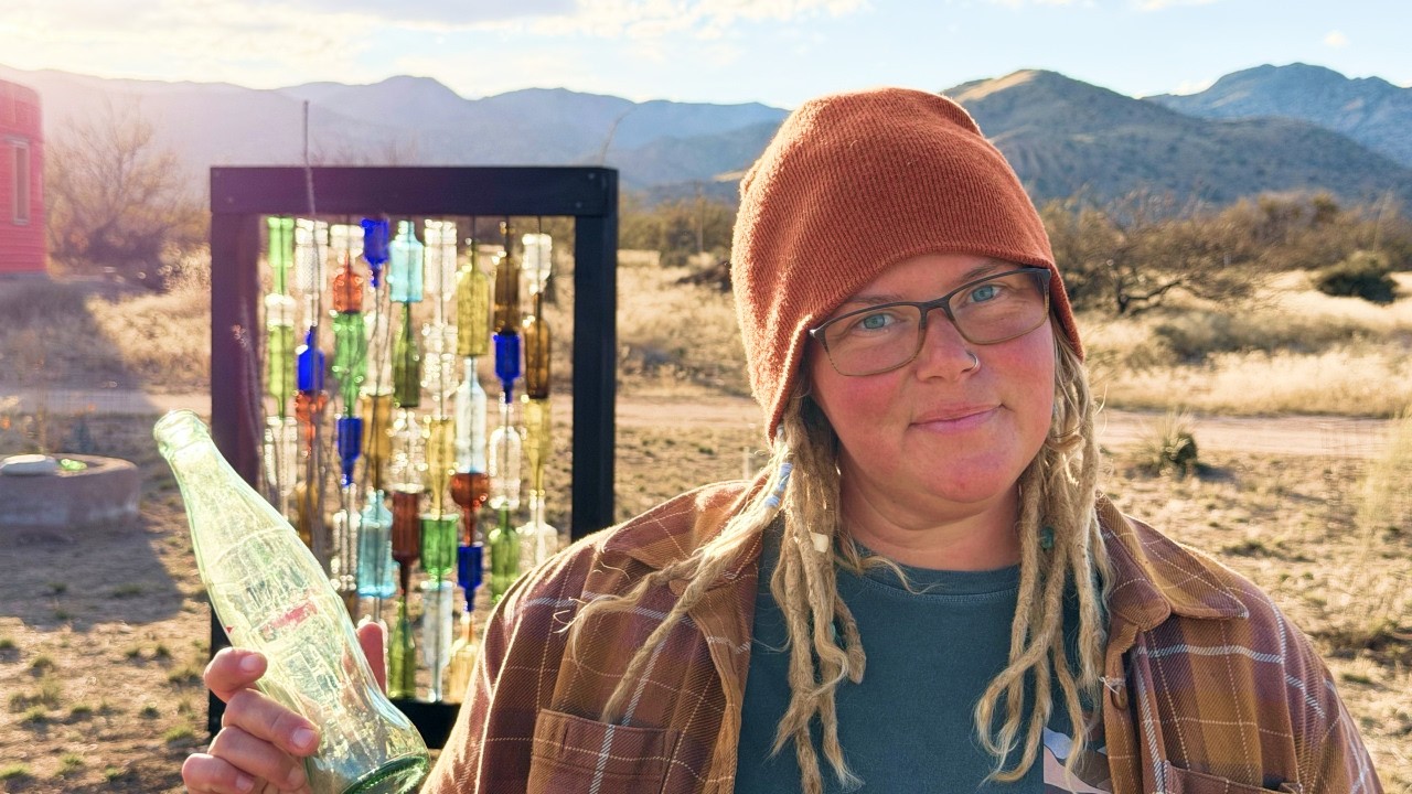 Our Cactus Garden Gets Ashely's GLASS BOTTLE ART