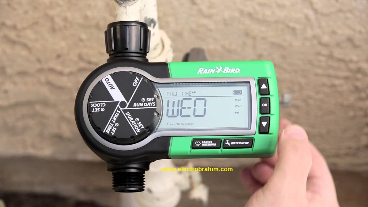 شرح جهاز السقي الاتوماتيكي Rain Bird Electronic Garden Hose Sprinkler Timer