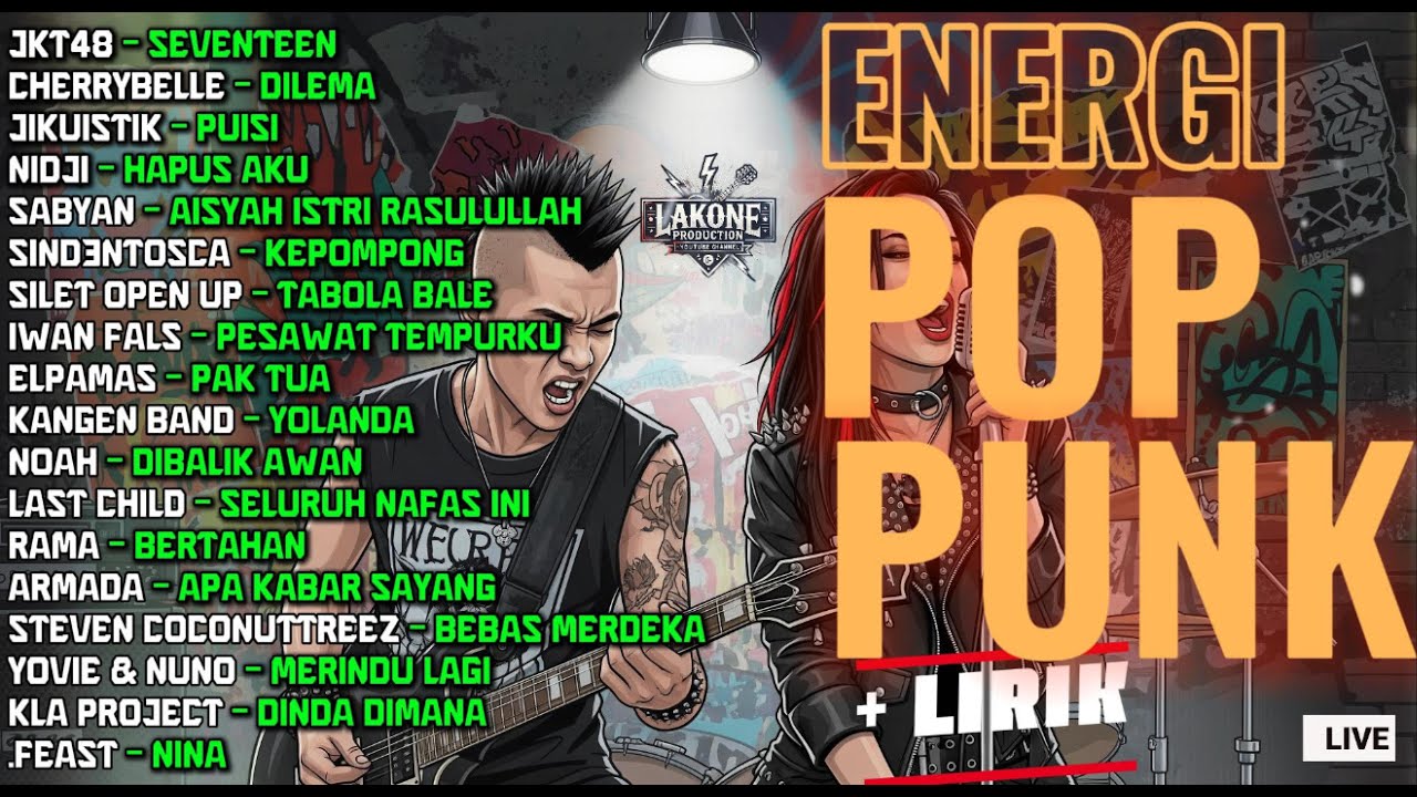 ENERGI POP PUNK - PLAYLIST ENERGI POSITIF - 1 JAM COVER POP PUNK