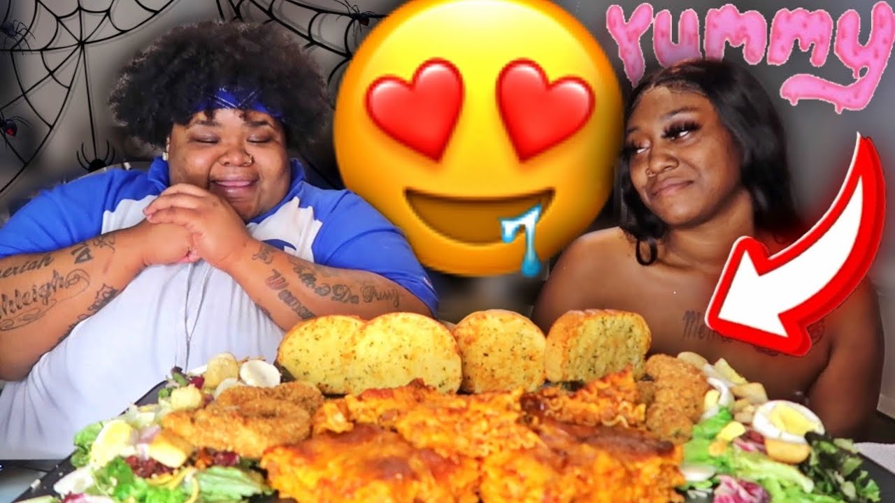 VLOGTOBER DAY 9| LASAGNA 5 CHEESE GARLIC BREAD SALAD AND FISH MUKBANG (BUSSIN)