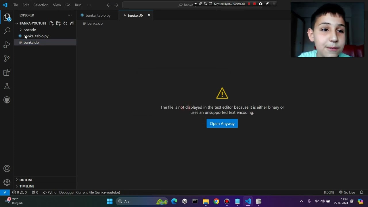 Python ile Bankamatik Otomasyonu - Adım 1 (Veri Tabanı Oluşturma)