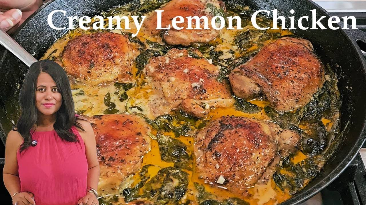 Creamy Lemon Chicken - Easy Skillet Dinner with the BEST Sauce